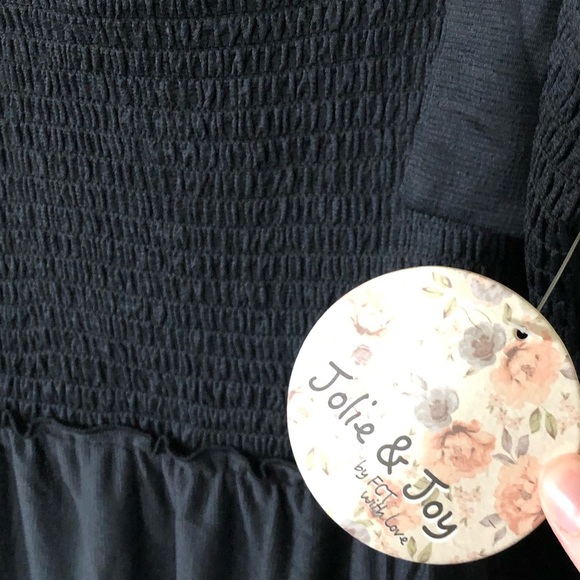 Jolie & Joy|Tiered ruffle black tie tank with ruching, plus size 1X, NWT••• - Picture 7 of 9